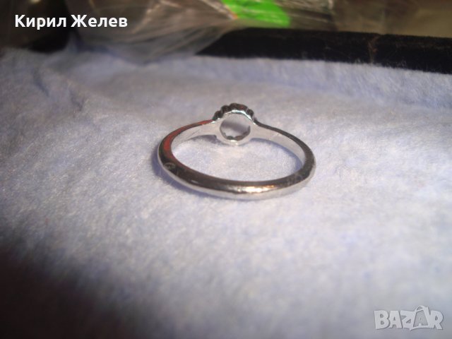 НЕЖЕН АРТ ПРЪСТЕН МЕДЕН с БЯЛА ПОЗЛАТА и ФИНИАТЮРНИ ФАСЕТИРАНИ ИСКРЯЩИ ЦИРКОНИ 27646, снимка 8 - Пръстени - 37515943