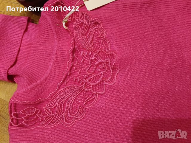 Цикламено поло, С/М, снимка 3 - Блузи с дълъг ръкав и пуловери - 43178905
