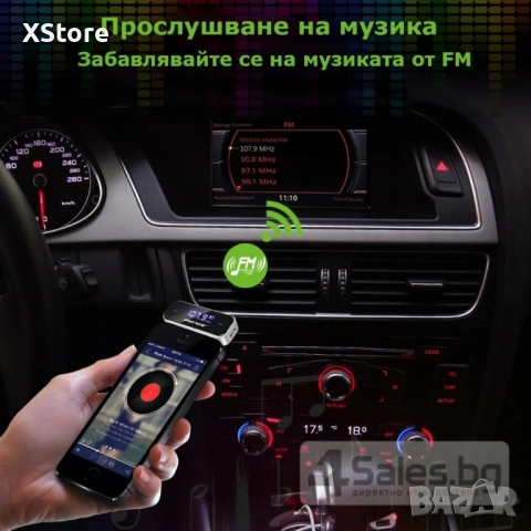 3,5 мм FM мини предавател за кола, снимка 14 - Аксесоари и консумативи - 52483121
