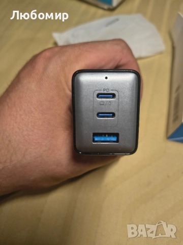 130w USB C зарядно за стена, GaN III 3-портова станция за бързо зареждане, PD QC сгъваем заряде , снимка 2 - Оригинални зарядни - 51508946