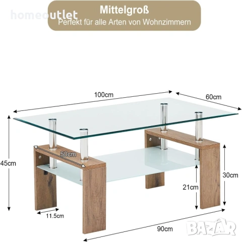 ПРОМОЦИЯ Маса със стъклен плот CLIPOP C-BU-CT-0127BD, снимка 5 - Маси - 53085796
