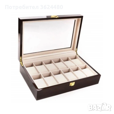 Луксозен подарък дървена кутия за 12 часовника 4862, снимка 3 - Други - 53309243
