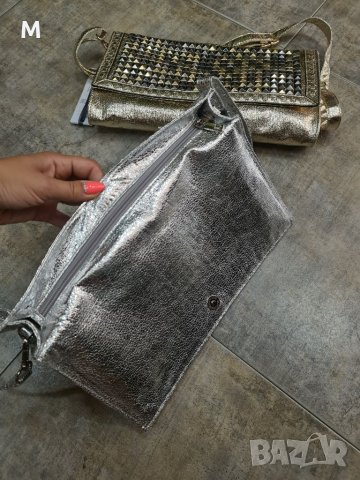 НОВА жестока дамска чанта с капси в злато + дълга дръжка на намаление, снимка 7 - Чанти - 37721696