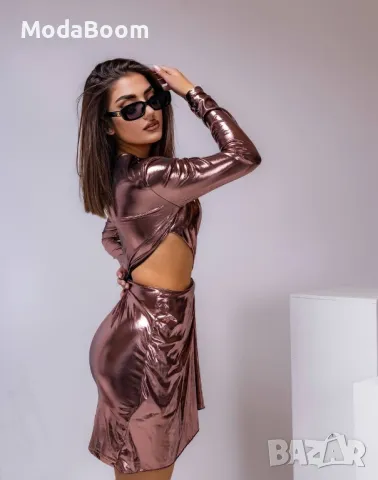 🪩Луксозна дамска къса рокля по тялото / в три цвята🪩, снимка 5 - Рокли - 47968746