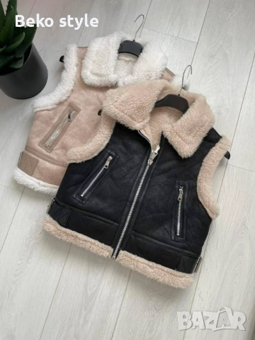 Дамски елек с каракул , снимка 2 - Елеци - 52537630