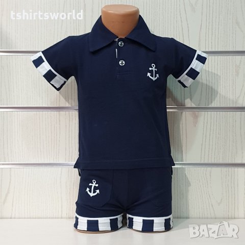 Ново детско моряшко комплектче тип Lacoste с яка, 5-6 години, снимка 3 - Детски комплекти - 29029420