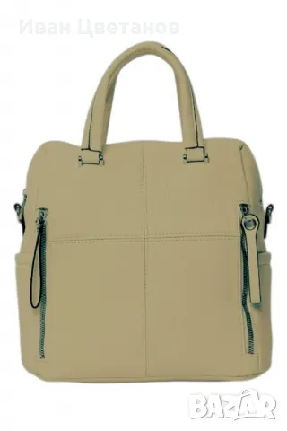 Дамска раница от еко материал с отделящи се презрамки, снимка 5 - Чанти - 49350598