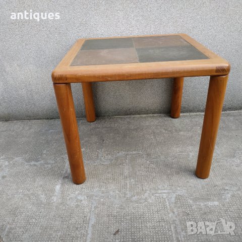 Стара дървена маса с плочки - Handmade by HASLEV - Denmark, снимка 2 - Антикварни и старинни предмети - 32362806