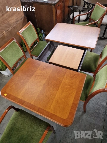 К-т Масивна Трапезна Разтегателна Маса с 6-броя Столове -внос от Германия! , снимка 3 - Маси - 53558681