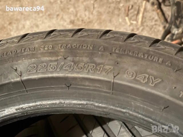 3 броя летни гуми Firestone 225/45R17, снимка 5 - Гуми и джанти - 53272811