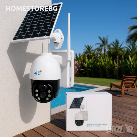 Соларна 10MP 4G безжична PTZ камера с детектор за движение и двупосочно аудио , снимка 3 - IP камери - 51036584