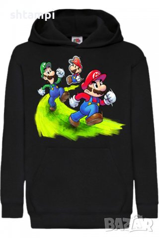 Детски Суитчър/Суитшърт Paper Mario Run,Super Mario,Игра,Подарък,Изненада,Забавление,Рожден Ден