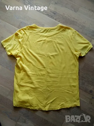 Жълта тениска Череп с брада. размер L-XL. DRONE., снимка 3 - Тениски - 50332963