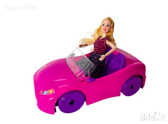 Детска розова кола с Барби и Кен, снимка 4 - Кукли - 43252226