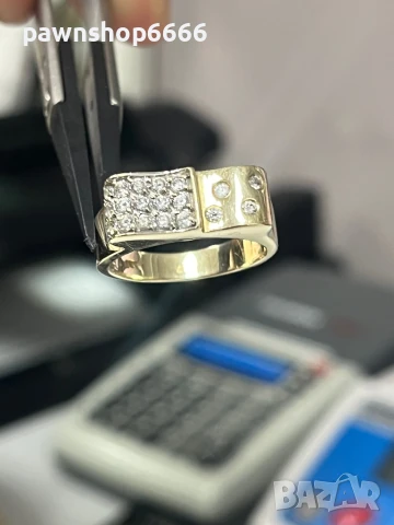 Златен пръстен 14 карата , снимка 6 - Пръстени - 50491962