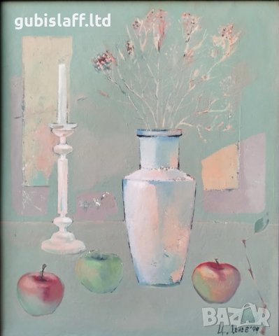 Картина, "Натюрморт", худ. Цончо Денев, 1994 г., снимка 2 - Картини - 43062499
