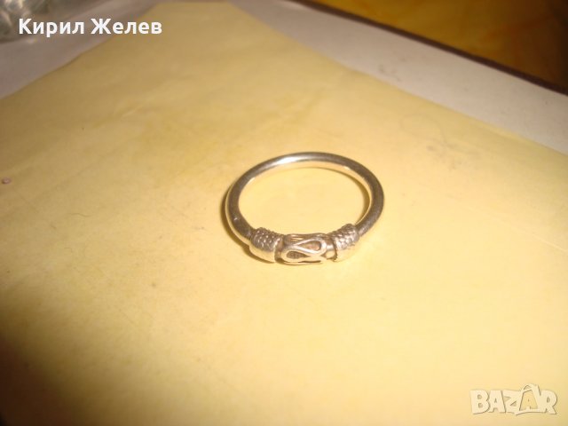 СТАР СРЕБЪРЕН ПРЪСТЕН с ОРНАМЕНТ Тип КРАЛСКА ПЛЕТКА АРТ ДЕКО БИЖУ ВИСОКА ПРОБА СРЕБРО АНГЛИЯ 25259, снимка 8 - Антикварни и старинни предмети - 34655695
