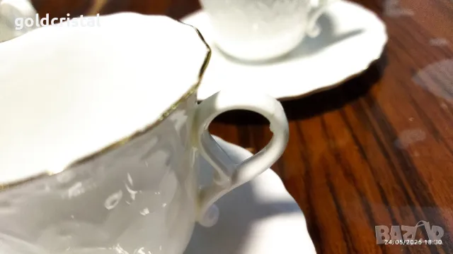 Стар български костен порцелан Бононя Ралица чаши за кафе , снимка 6 - Антикварни и старинни предмети - 50425883