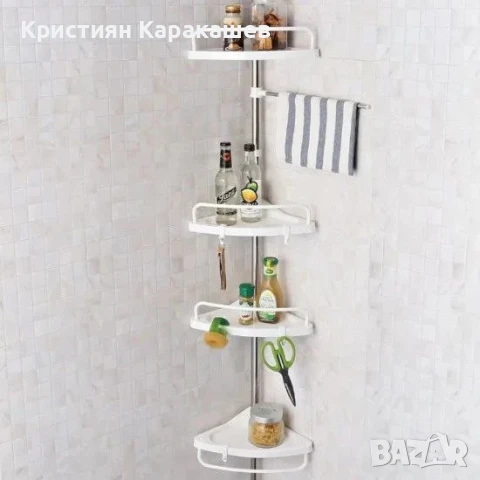 Ъглов рафт за баня с 4 рафта, снимка 3 - Органайзери - 50905115