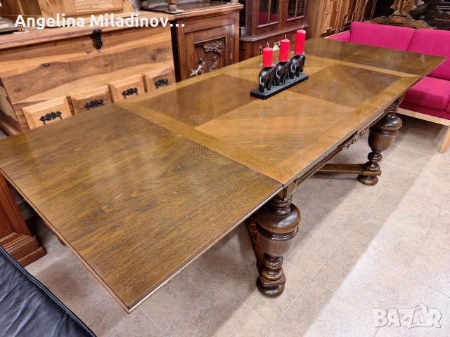 УНИКАТ! Маса за трапезария с богата дърворезба , снимка 11 - Маси - 52710701