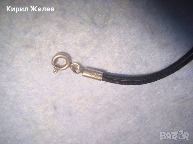 СЪРЦЕВИДНА СРЕБЪРНА АРТ МОДНА ГРИВНА СРЕБРО 925 с КОЖЕНА КАИШКА 27241, снимка 4 - Гривни - 36867009