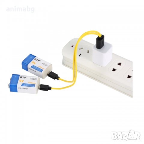 ANIMABG Литиево-йонна акумулаторна батерия, 9V, Micro USB, 1 брой
