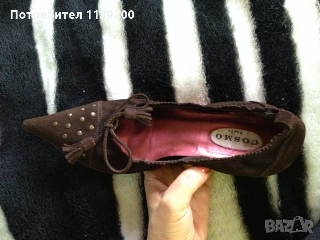 Cosmo 37 френски обувки естествена кожа кафяв велур , снимка 14 - Дамски ежедневни обувки - 26851297