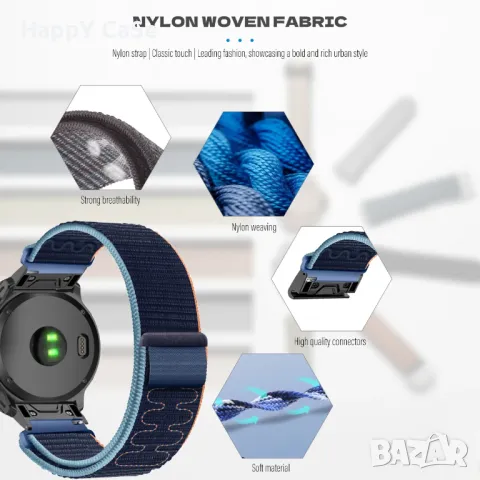 NYLON LOOP Каишка за смарт часовник Huawei Watch/Samsung/Apple/Xiaomi/Garmin/Amazfit/Casio/Honor, снимка 8 - Каишки за часовници - 47850700