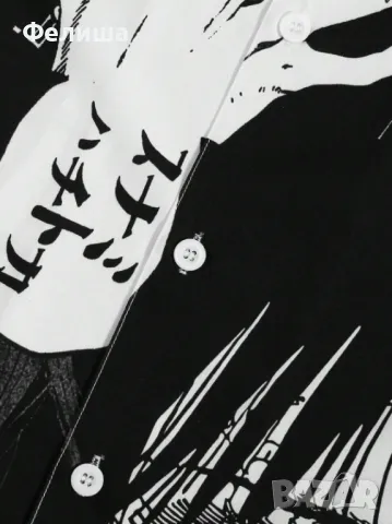  	Уникална Мъжка Риза Аниме / Манга / Арт Хорър Лица Дизайн , снимка 7 - Ризи - 50185695