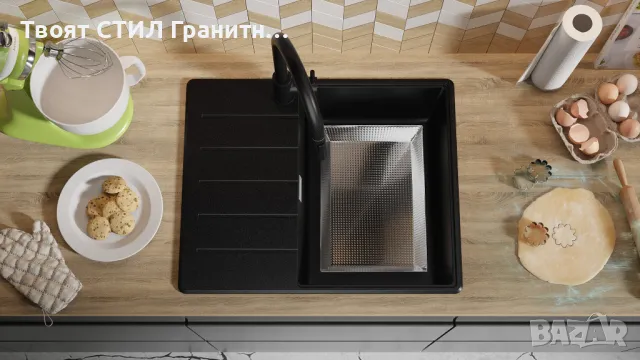 -21% Черна кухненска мивка от гранит Копенхаген 620х500 Top 45 , снимка 7 - Мивки - 49207244