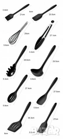 Комплект кухненски прибори за готвене от 10 части, снимка 3 - Прибори за хранене, готвене и сервиране - 40190909
