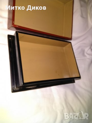 Кутия полирана ръчно рисувана маркирана петли дървена отвън 217х146х45мм и вътре 190х119х34мм, снимка 7 - Декорация за дома - 29039163