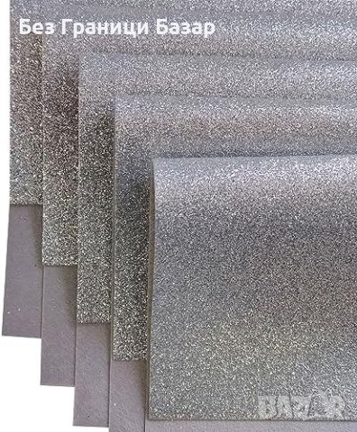 Нов Комплект 5 листа Луксозен Сребрист Филц 30x42см за изкуство и занаяти, снимка 7 - Други - 43500110