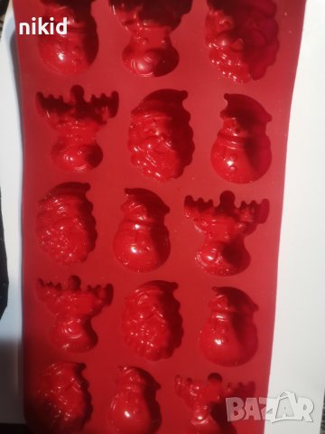 15 малки Коледни Коледен Елен Снежен човек силиконов молд форма за шоколадови бонбони фондан гипс, снимка 2 - Форми - 38752670