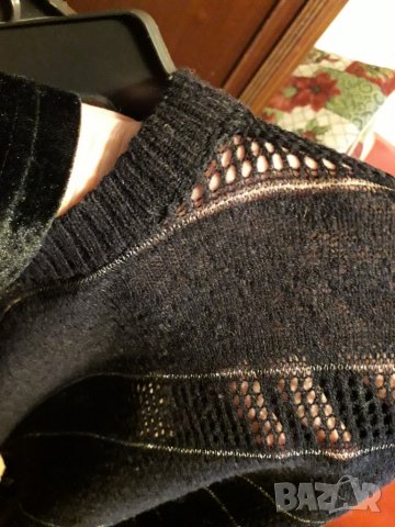 Дамска блуза от трикотажна дантелена плетка размер М, снимка 4 - Блузи с дълъг ръкав и пуловери - 28321552