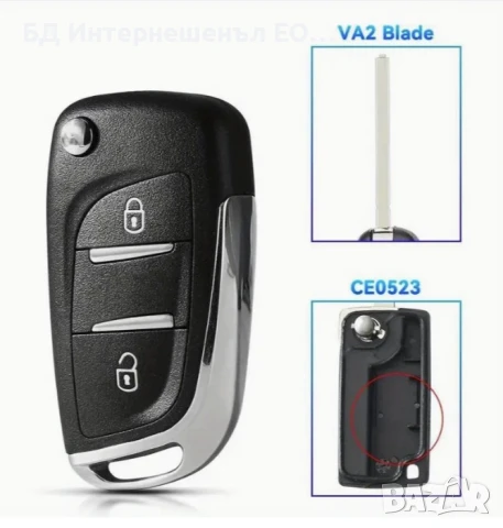 Кутийка за ключ с 2 бутона CITROEN PEUGEOT, снимка 3 - Части - 50899813