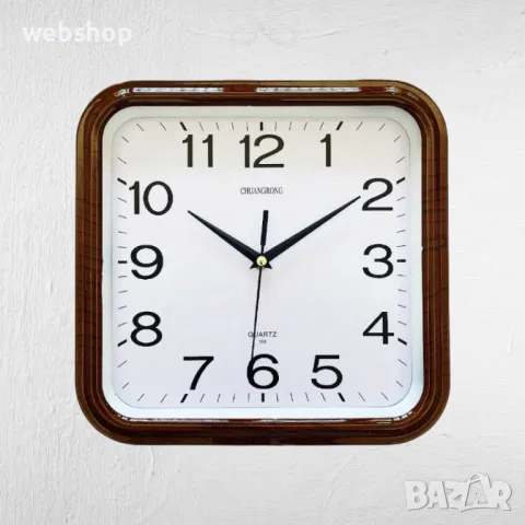 Елегантен квадратен винтидж Стенен Часовник  29x29 см, снимка 1
