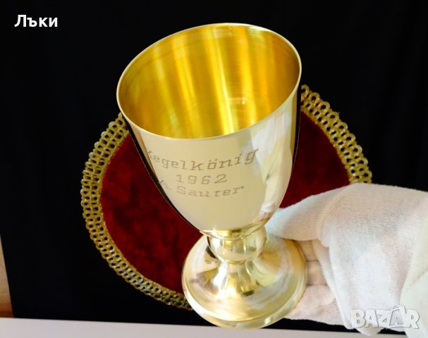 Бронзов бокал,чаша за вино 250 мл.,боулинг 62 г. , снимка 4 - Антикварни и старинни предмети - 37368496