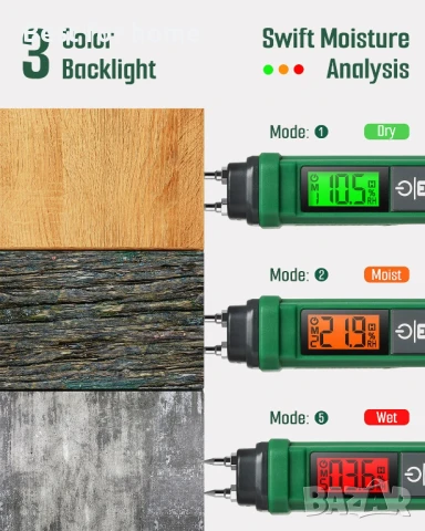 Влагомер за дървесина, преносим влагомер с писалка TESMEN, снимка 5 - Измервателни инструменти - 50916091