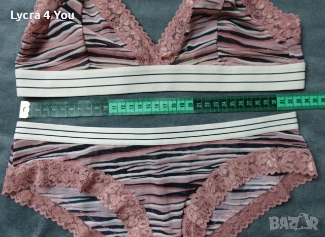 S/M тюлен комплект бразилиана и сутиен с дантела, снимка 7 - Бельо - 37873344