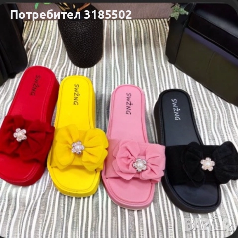 Изтънчени дамски чехли със забележителна панделка за перфектен вид, снимка 5 - Чехли - 51526048