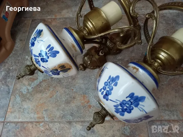 Красиви месингови аплици със порцелан , снимка 6 - Други - 50399507