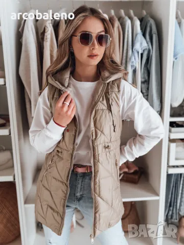 Дамска преходна ватирана жилетка OLINVIA, 2цвята , снимка 6 - Якета - 49055603