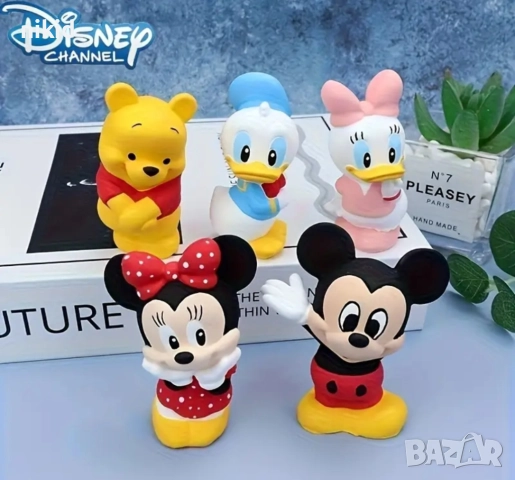 3D 5 бр Дисни Мечо Пух Мики Мини Маус Дейзи Дък силиконов молд форма гипс кубчета имена свещ сапун, снимка 2 - Форми - 52894221