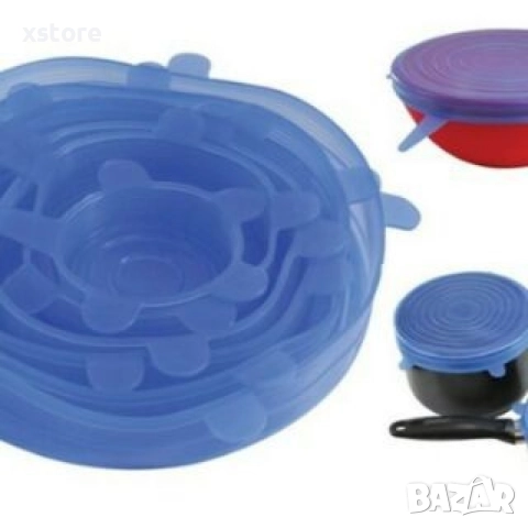 Комплект от 6 броя силиконови капаци за храна , снимка 11 - Други - 52699189