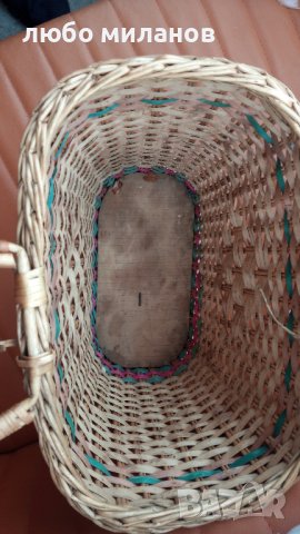 Плетена кошница, правоъгълна от едно време, снимка 5 - Антикварни и старинни предмети - 43426972