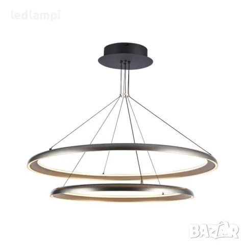 LED Полилей 65W Дизайн Златно + Шампанско Сиво Тяло Топло Бяла Светлина