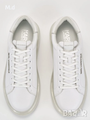 KARL LAGERFELD оригинални мъжки сникърси/кецове бели , бял цвят Карл Лагерфелд, снимка 2 - Маратонки - 52105122