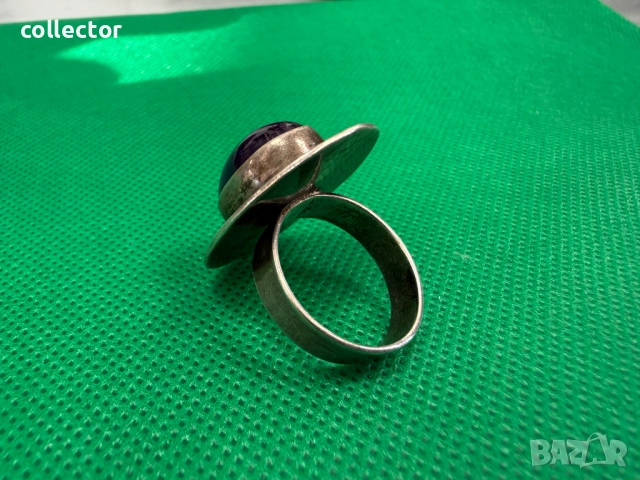 Сребърен пръстен с голям Аметист и красива корона. №7737, снимка 4 - Пръстени - 52810566