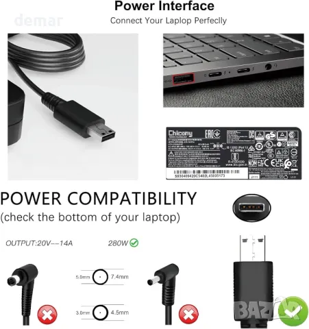 280W зарядно за лаптоп MSI Creator Z17 Z16 Raider GE66 GE78 GE76 GE68, 14A/20V AC, A18-280P1A, снимка 4 - Друга електроника - 49885907